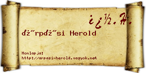 Árpási Herold névjegykártya